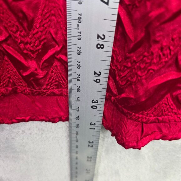 Womens Maggie Barnes Red Textured Blouse Button Up Long Sleeve Polyester Size 5X - Picture 5 of 7
